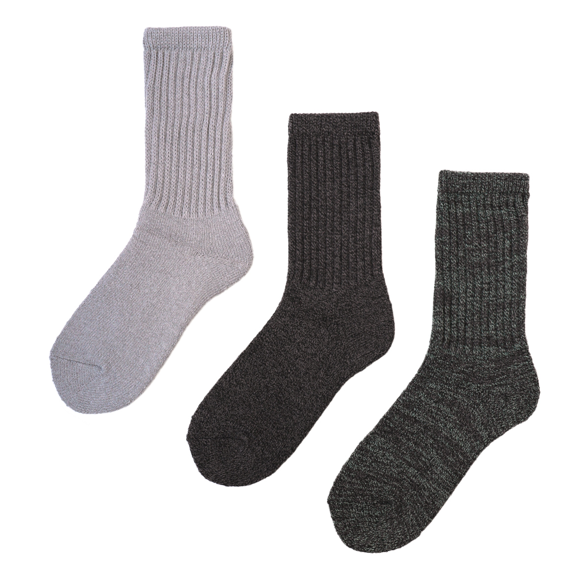 3P LADYSリブクルーソックス